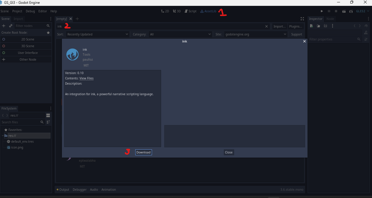 Installing via AssetLib