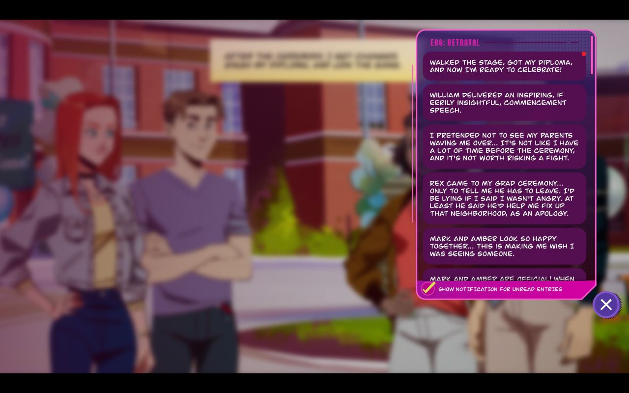 Screenshot of Atom Even game with Journal in view