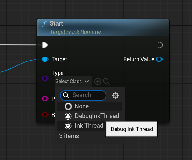 Set the Start type to the desired Ink